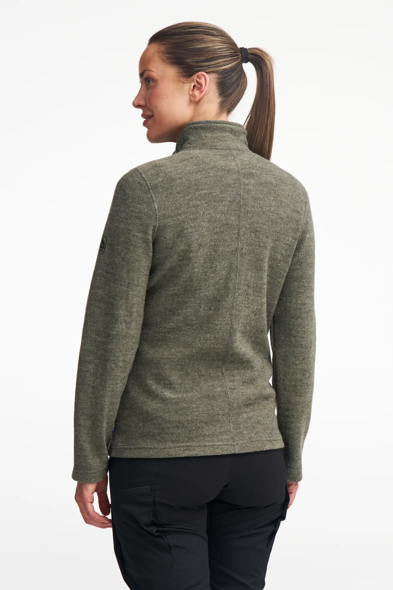 BELLA FULL ZIP, 60% FILTAD ULL, 40% LYOCELL  — GRAPHITE MARL - Image 3