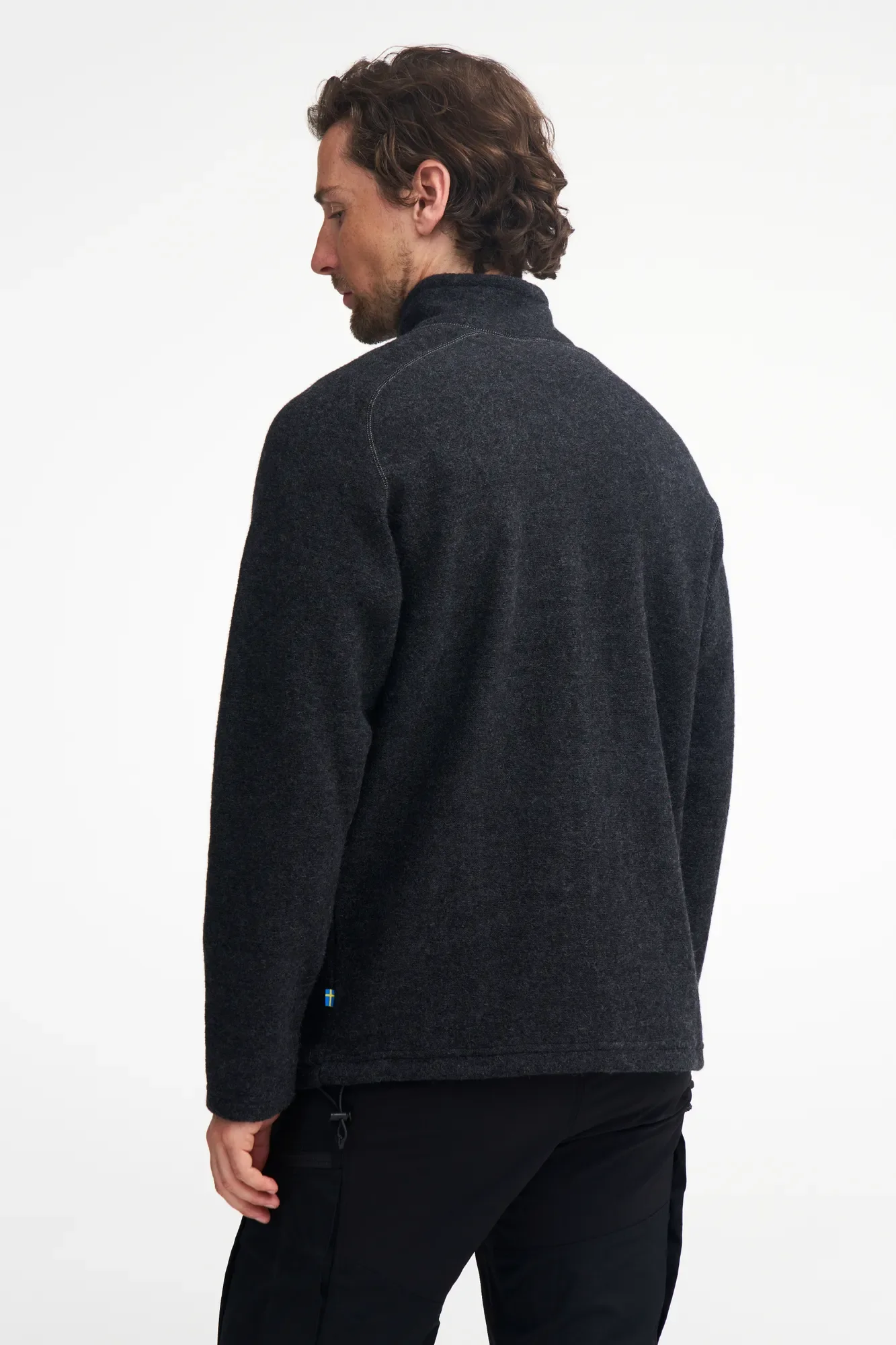 DANNY FULL ZIP, 100% FILTAD ULL  — BLACK - Image 3