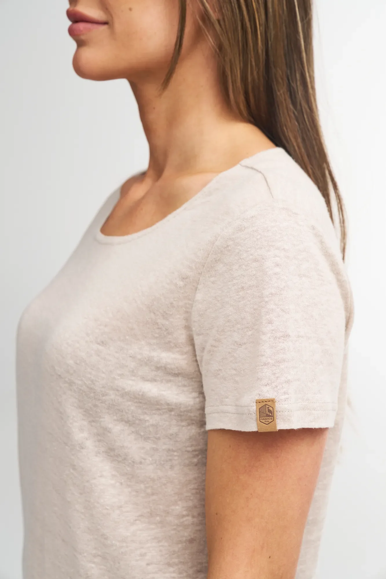 GY LEILA T-SHIRT 100% LIN — STEELBLUE - Image 4