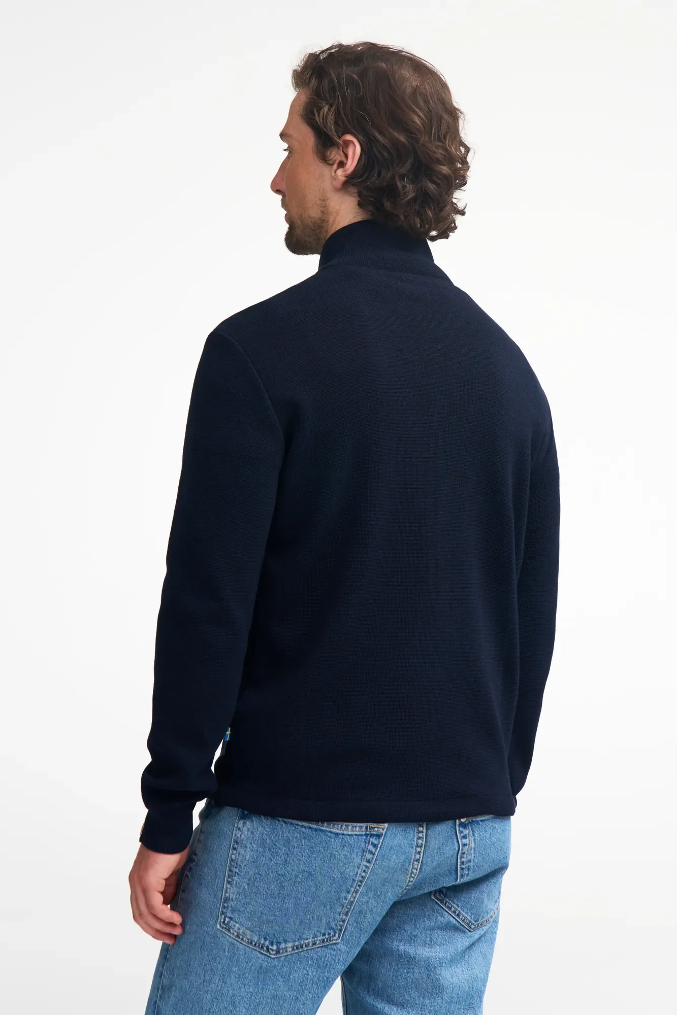 HELMER FULL ZIP 100% MERINOULL — STEELBLUE - Image 3