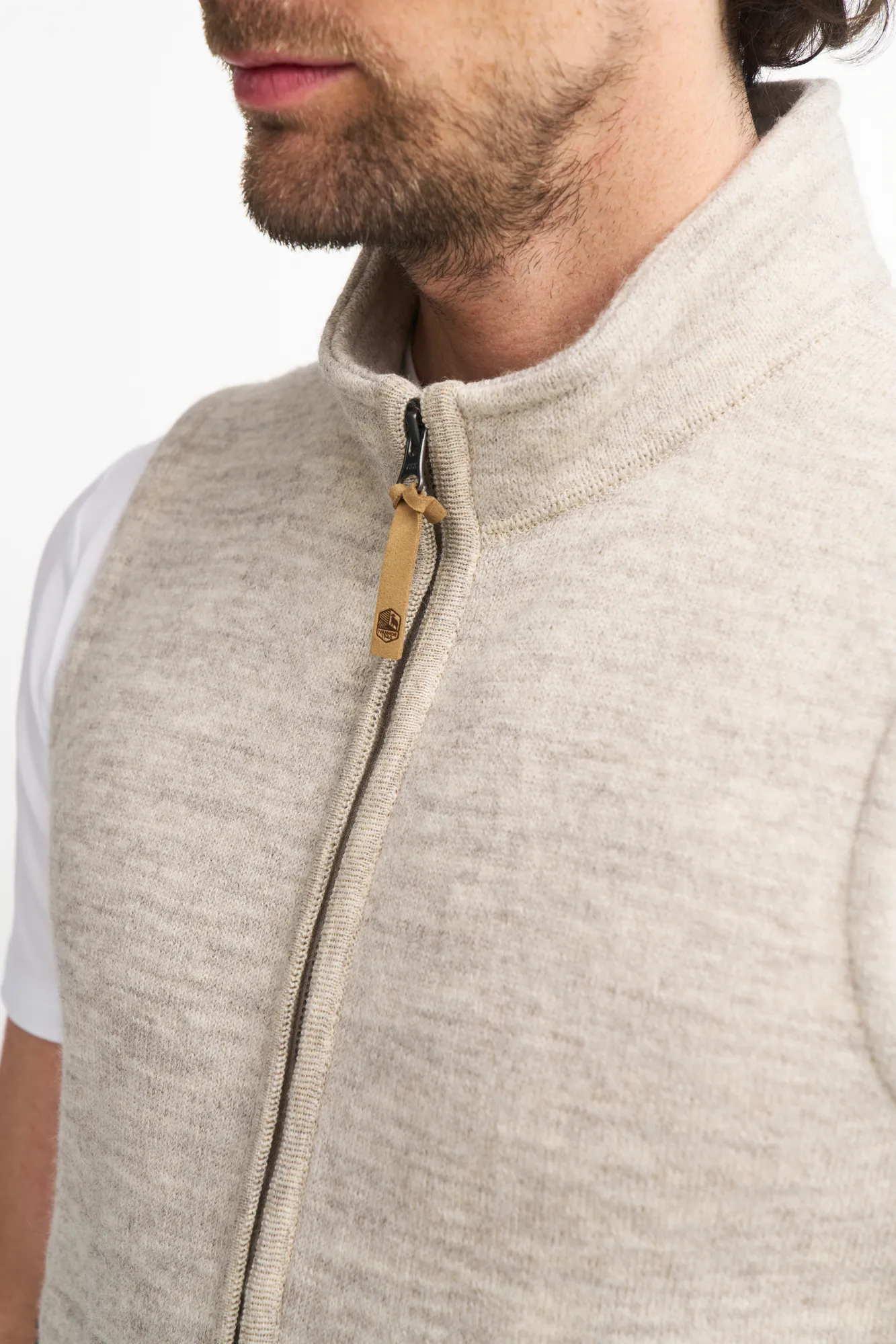 NLS BARLEY VEST, 100% OFÄRGAD ULL — BIRCH - Image 3