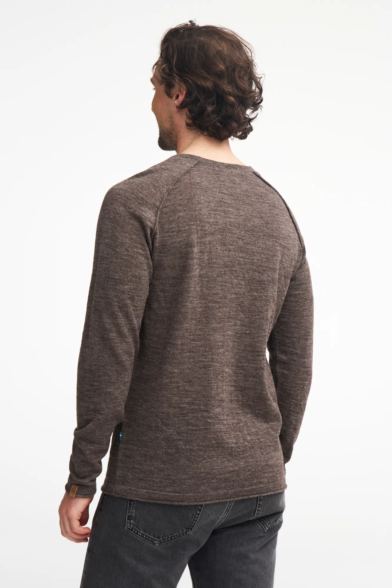 NLS BEECH CREWNECK, 100% OFÄRGAD ULL — COFFEE BEAN - Image 3