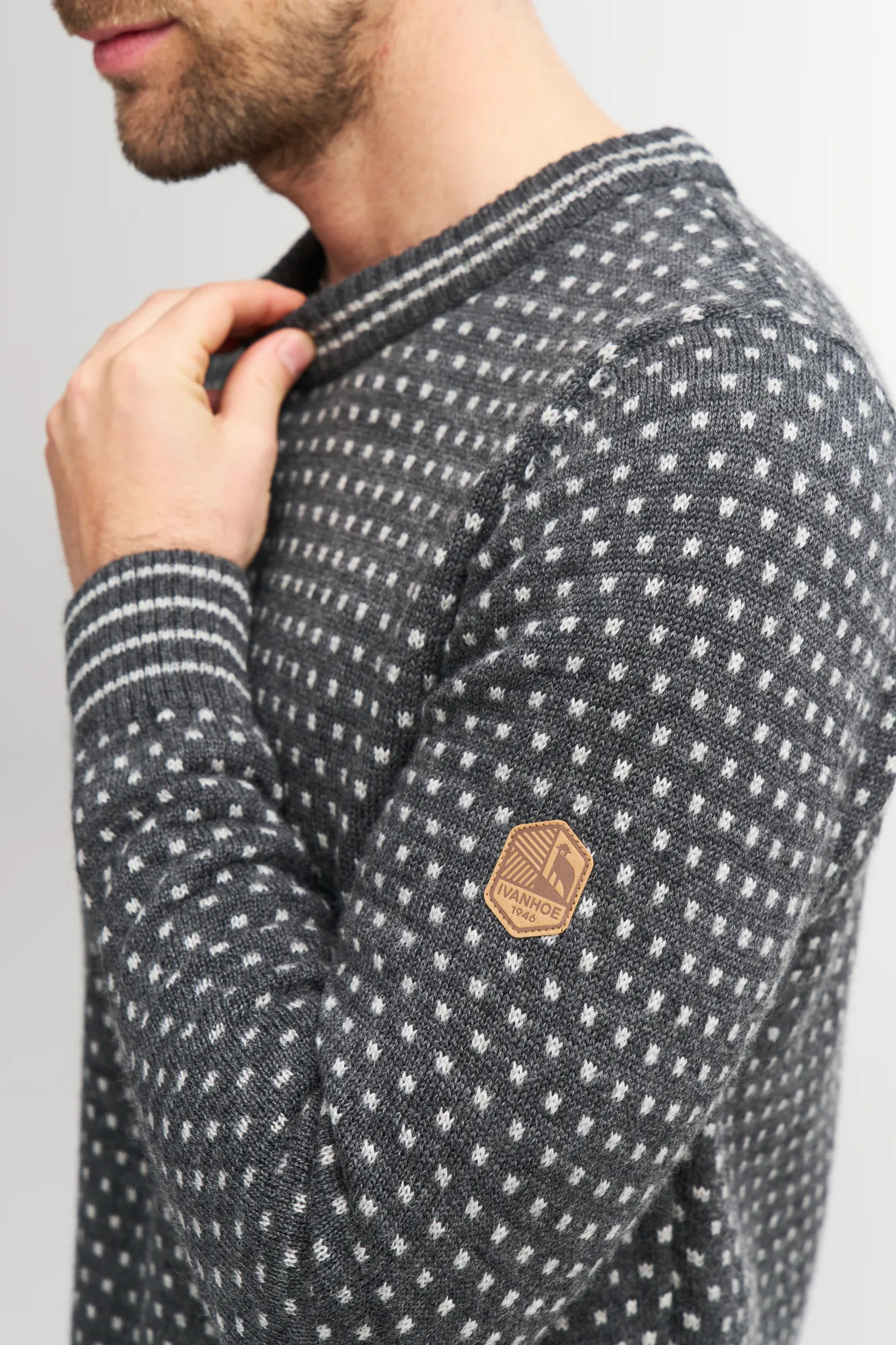 SVERRE CREWNECK, 100% ULL — OFF WHITE - Image 4